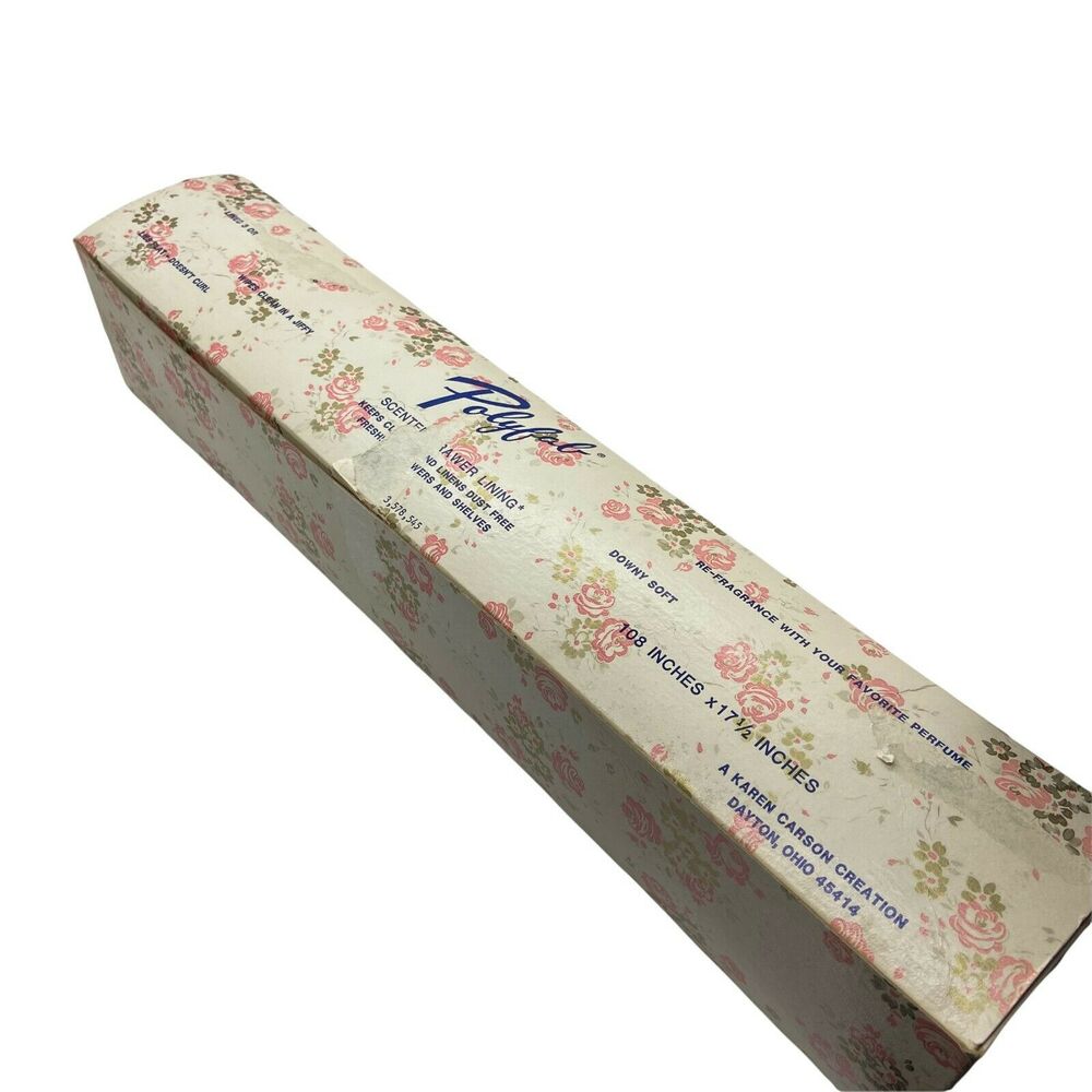 Scented Shelf Paper 50s 60s Vintage Polyfab Multicolor Floral Partial Roll 17.5"